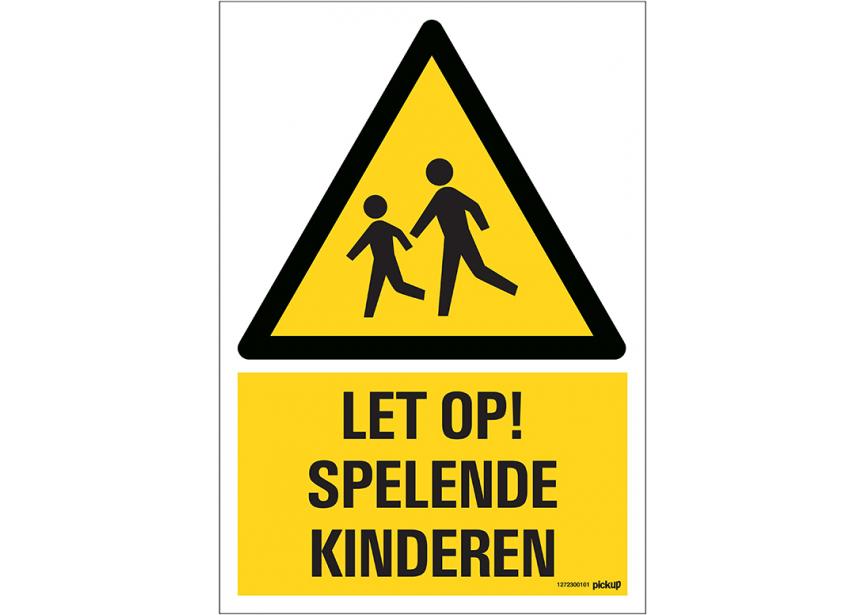 Sign.bord let op spelende kinderen +picto 230x330