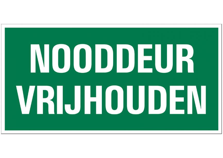 Sign.bord nooddeur vrijhouden 150x300