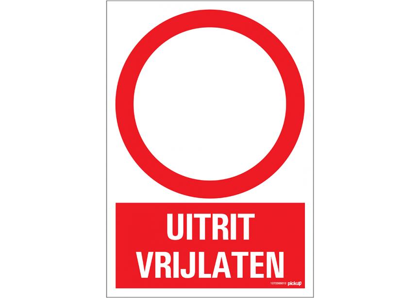 Sign.bord uitrit vrijlaten+picto 230x330