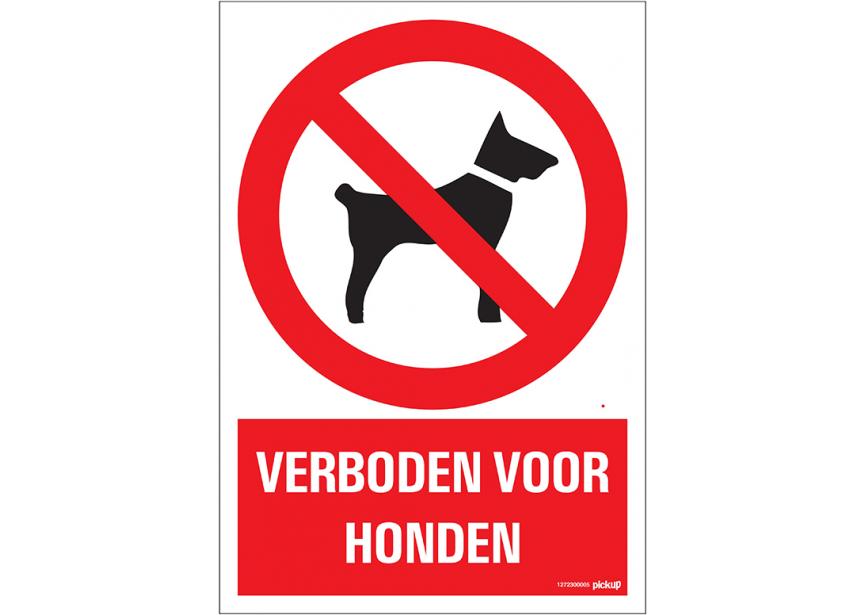 Sign.bord verboden voor honden +picto 230x330