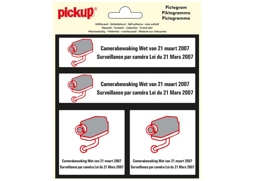 Sticker combi CAMERABEWAKING 4st P173 (2x 135x35 + 2x 70x70)