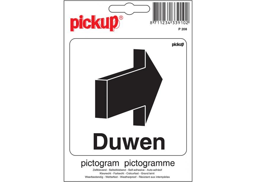 Sticker DUWEN +pijl P208 100x100 