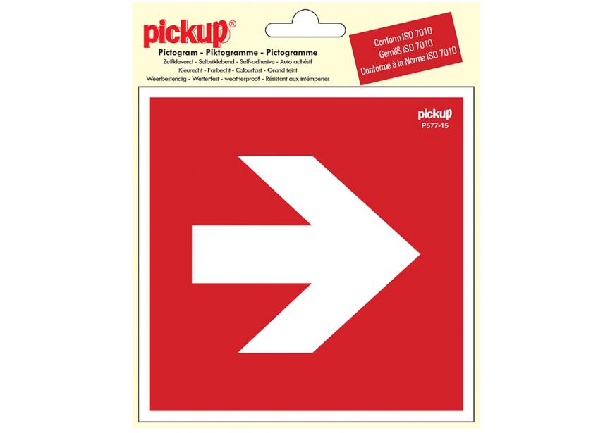 Sticker RICHTINGSPIJL 90° rood P577 150x150