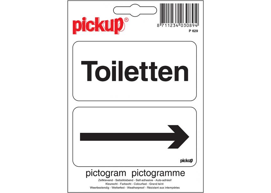 Sticker TOILETTEN + pijl P629 100x100 