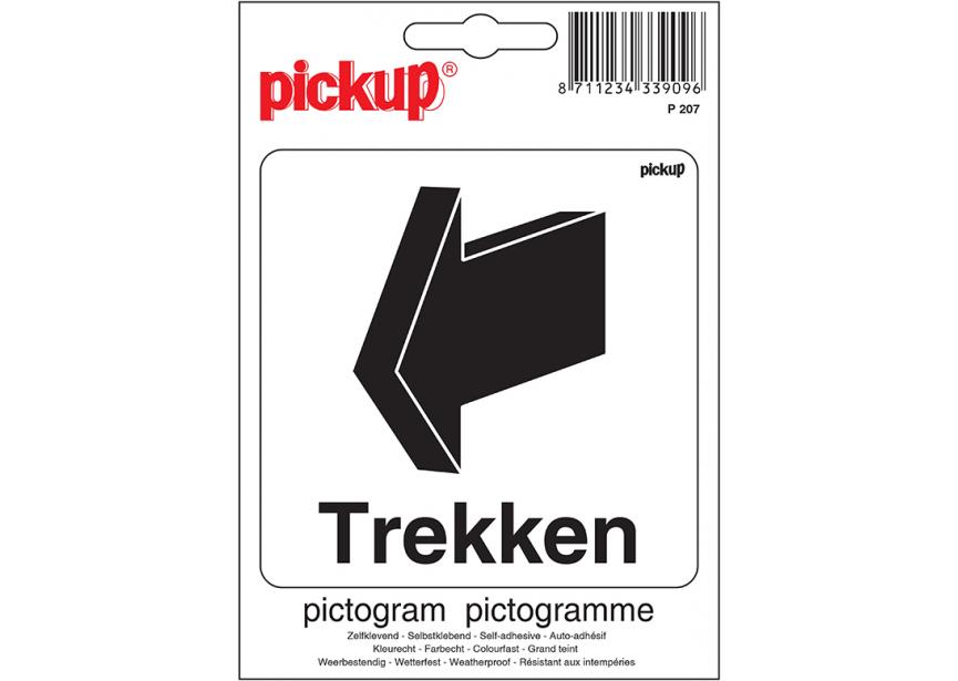 Sticker TREKKEN +pijl P207 100x100 