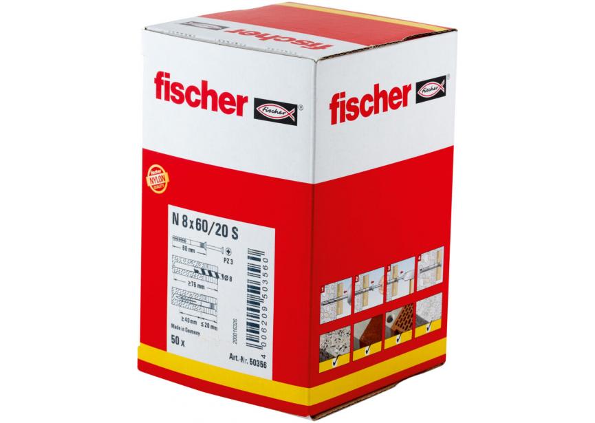 Nagelplug N 8 x 60/20 S /1st Fischer (50356)