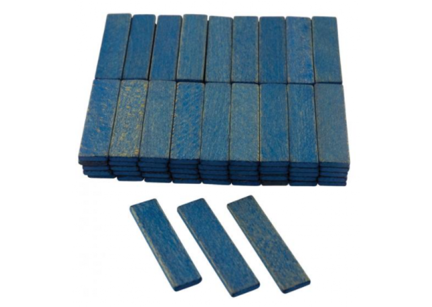 Vulblokje hout 24x5 blauw /100st (100st per zakje)