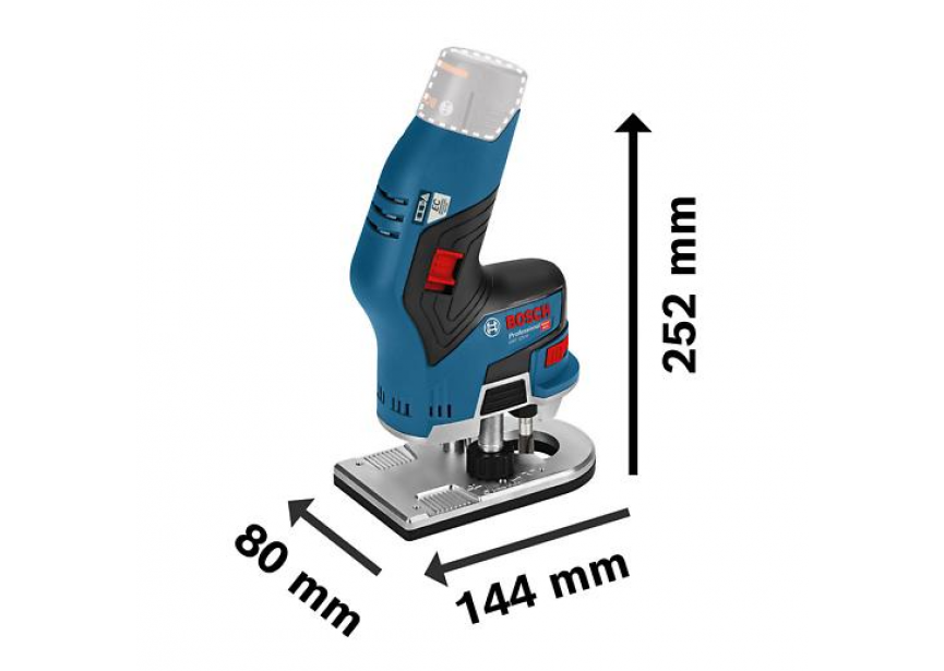 Bosch GKF 12V-8 accu boven/kantenfrees (2x3.0Ah) (0.601.6B0.000) L-Boxx