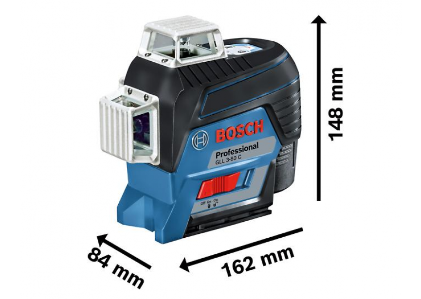 Bosch GLL 3-80 C + BM1 kruislijnlaser (12v) (1x2.0Ah) (0.601.063.R02) L-boxx