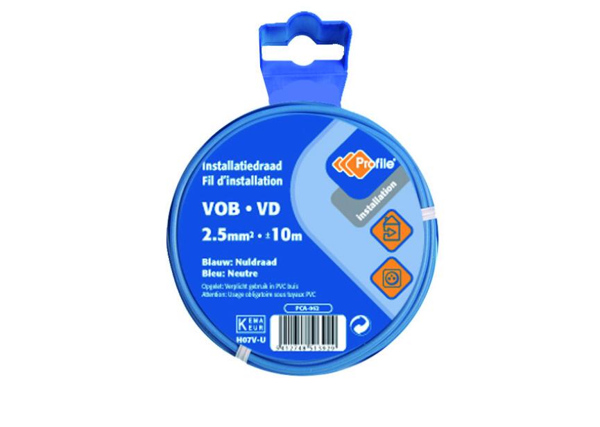 Kabel VOB 2.5mm² blauw /10m Blister (H07V-U)