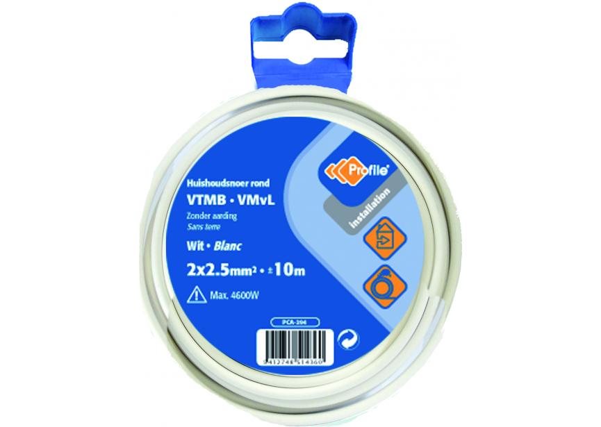 Kabel VTMB 2G2.5 wit /10m Blister (H05VV-F)