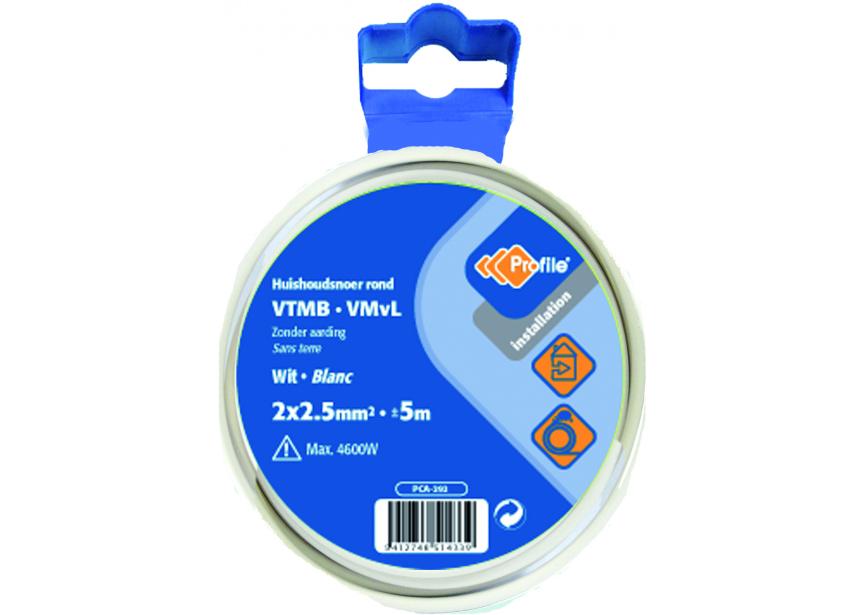 Kabel VTMB 2G2.5 Wit /5m Blister (H05VV-F)