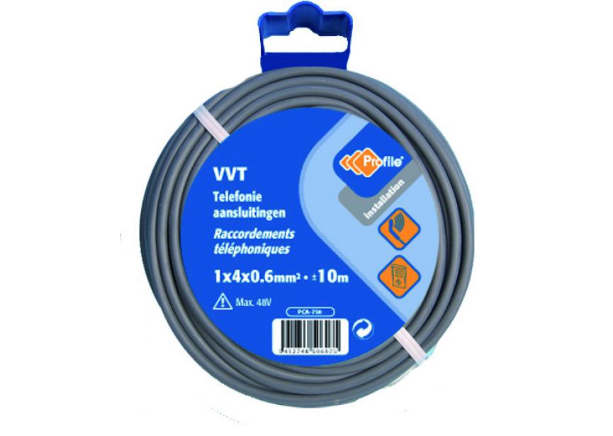 Kabel VVT 1x4x0.6mm² /25m Blister telefoonkabel