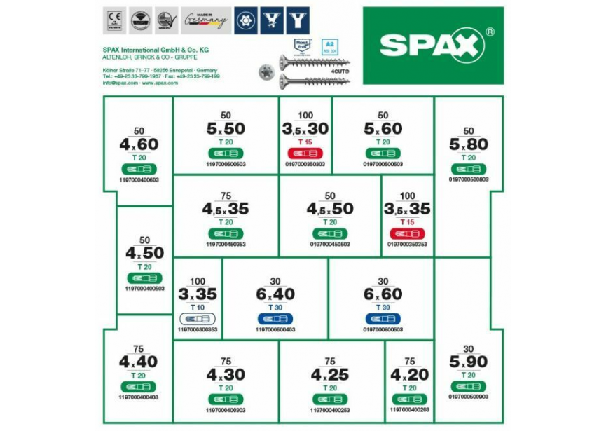 Spax L-Boxx groot Inox A2 T-star plus 1070dlg