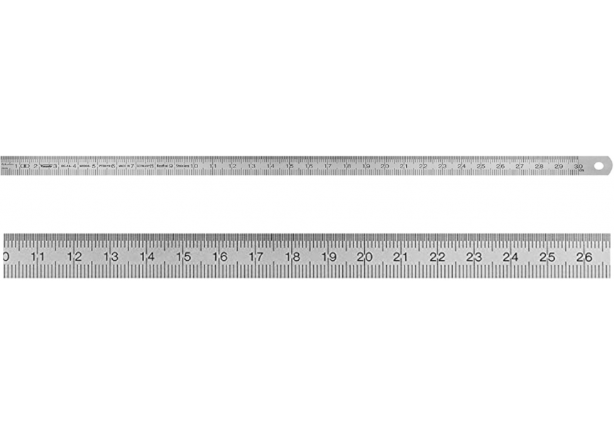 Meetlat metaal 300x13x0.5 (mm-½mm) 