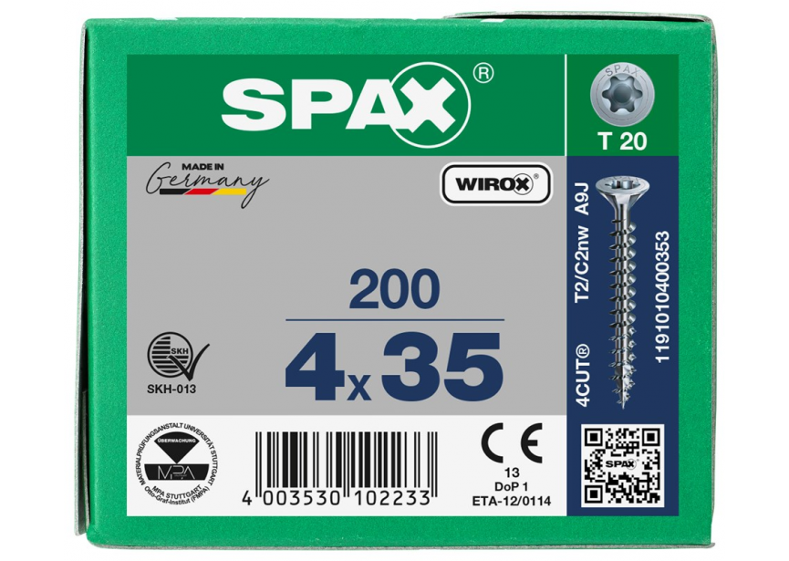 SPS SPAX 4.0 x 35 T20 Wirox /200st (1191010400353)