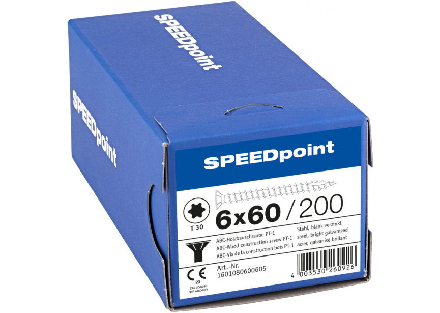 SPS SPEEDpoint 6.0 x 60 T30 Zn /200st voldraad