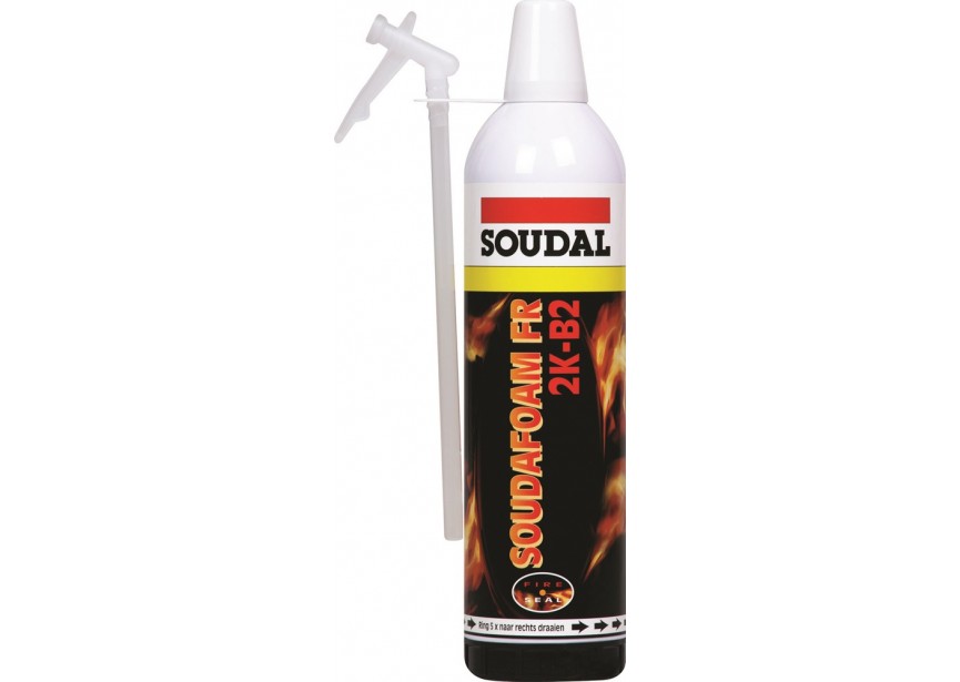 Pu-schuim soudafoam FR 2K-B2 400ml rood brandwerend