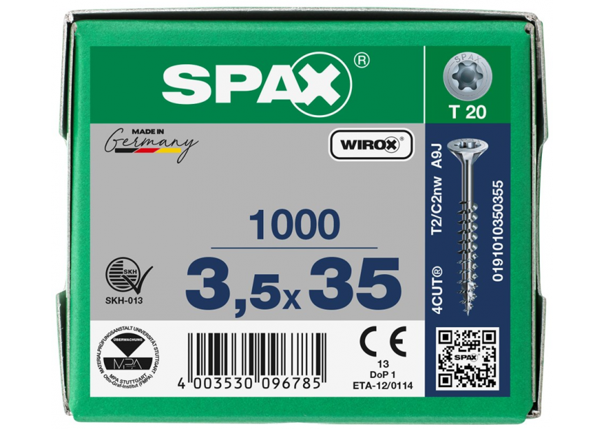 SPS SPAX GD 3.5 x 35 T20 Wirox /1000st 