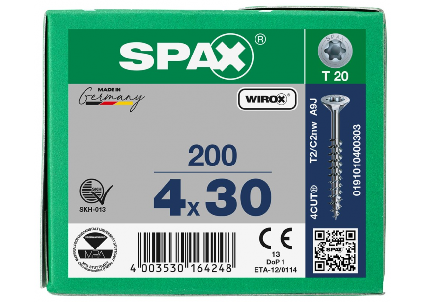 SPS SPAX GD 4.0 x 30 T20 Wirox /200st 