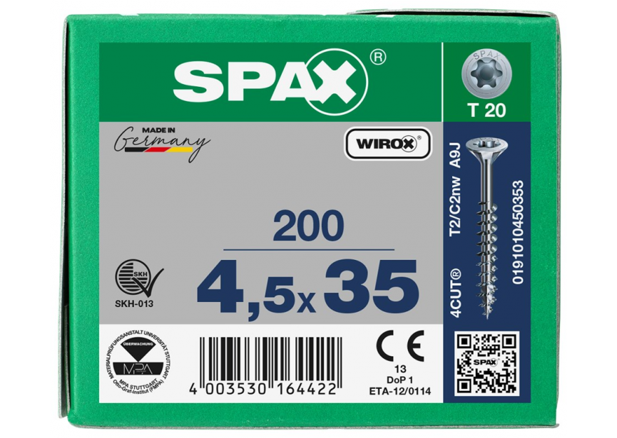 SPS SPAX GD 4.5 x 35 T20 Wirox /200st 