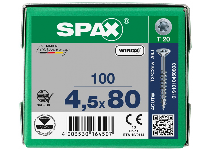 SPS SPAX GD 4.5 x 80 T20 Wirox /100st 