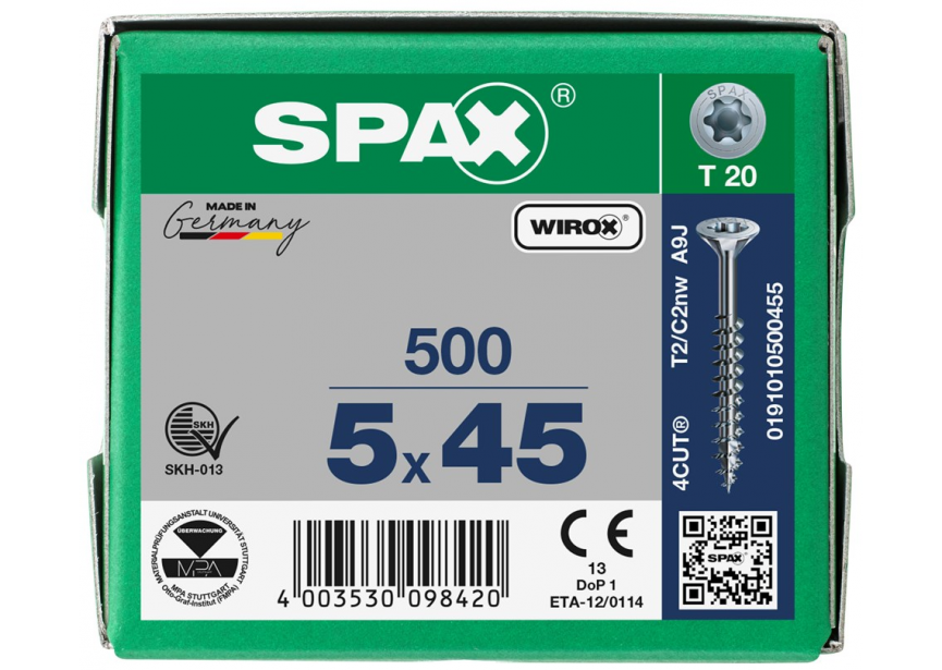 SPS SPAX GD 5.0 x 45 T20 Wirox /500st 