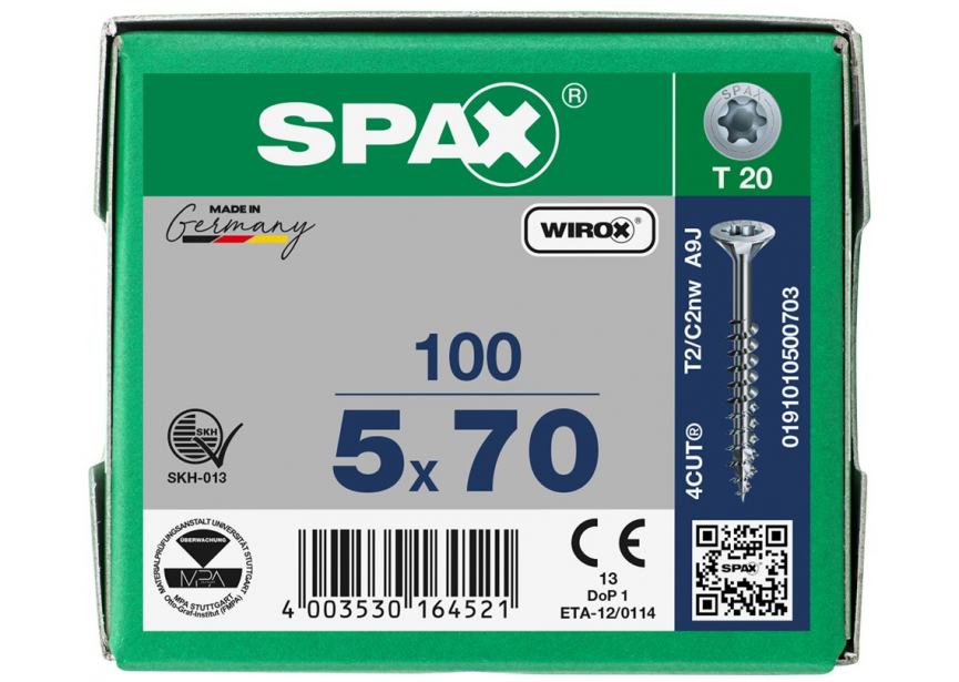 SPS SPAX GD 5.0 x 70 T20 Wirox /100st 