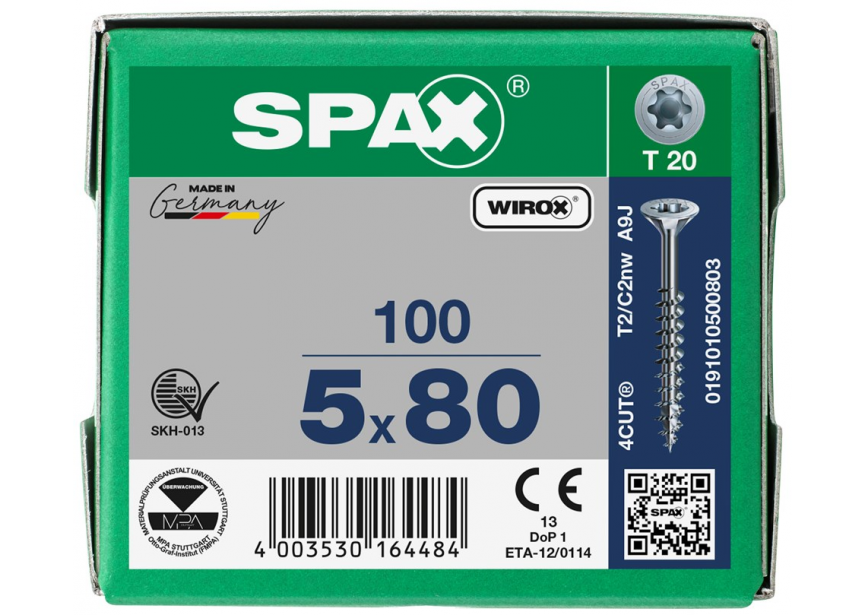 SPS SPAX GD 5.0 x 80 T20 Wirox /100st 