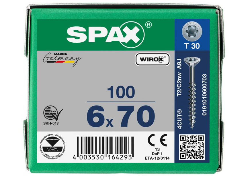 SPS SPAX GD 6.0 x 70 T30 Wirox /100st 