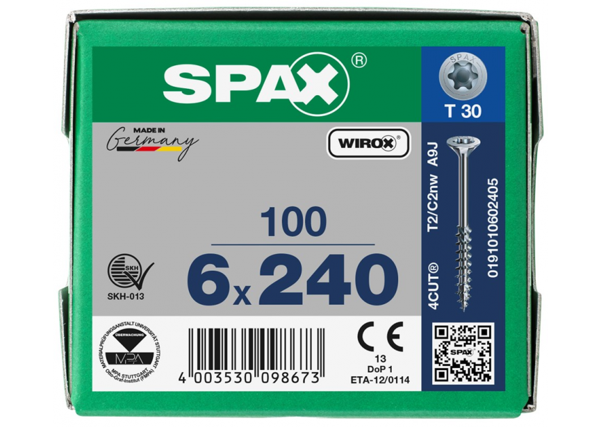 SPS SPAX GD 6.0 x240 T30 Wirox /1st 