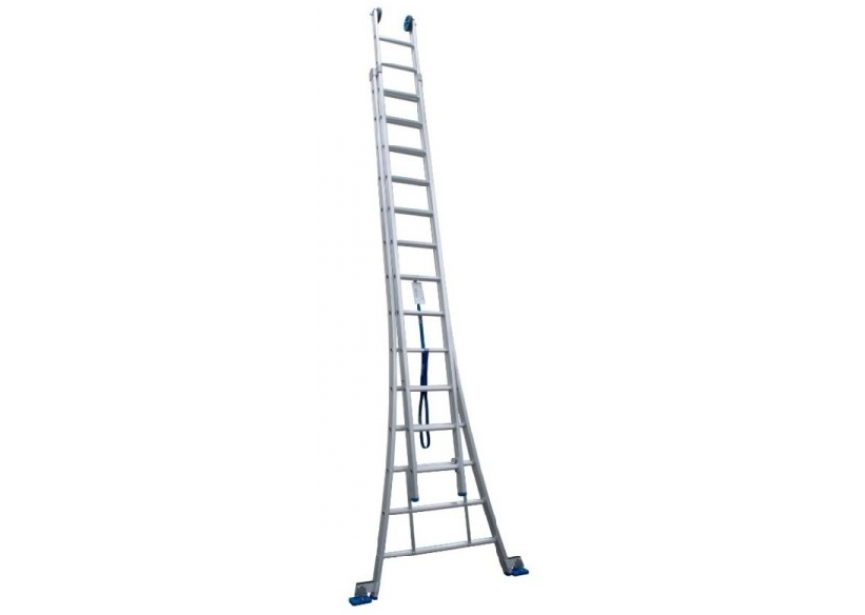 Solide C14 schuifladder 2 x 14 sporten open voet + verbredingsvoeten 375/650cm