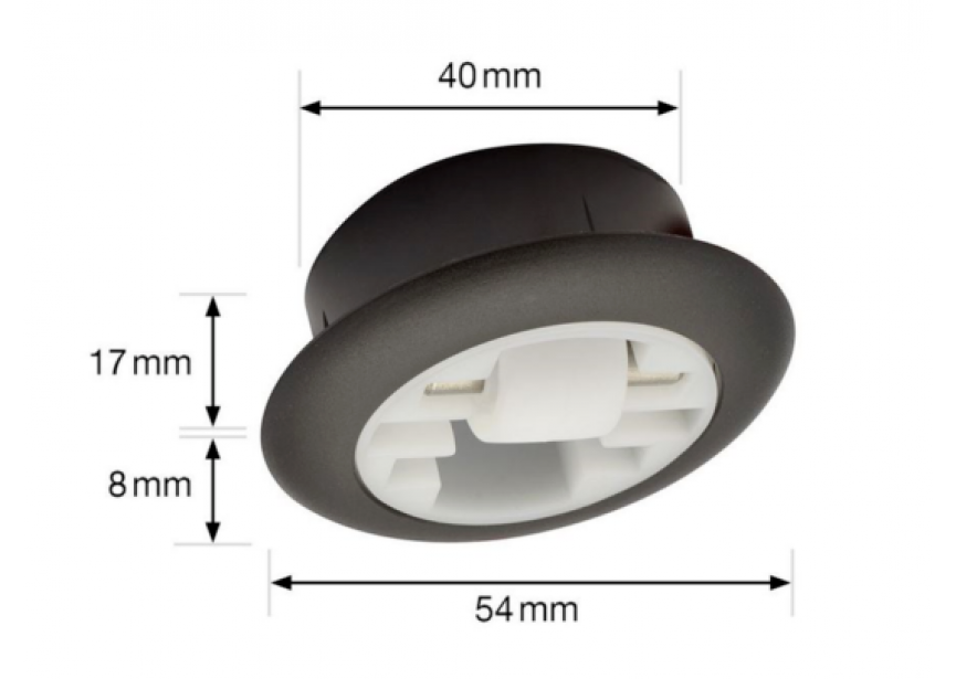 Meubelzwenkwiel inbouw Ø15mm 50kg (01-7001-01)