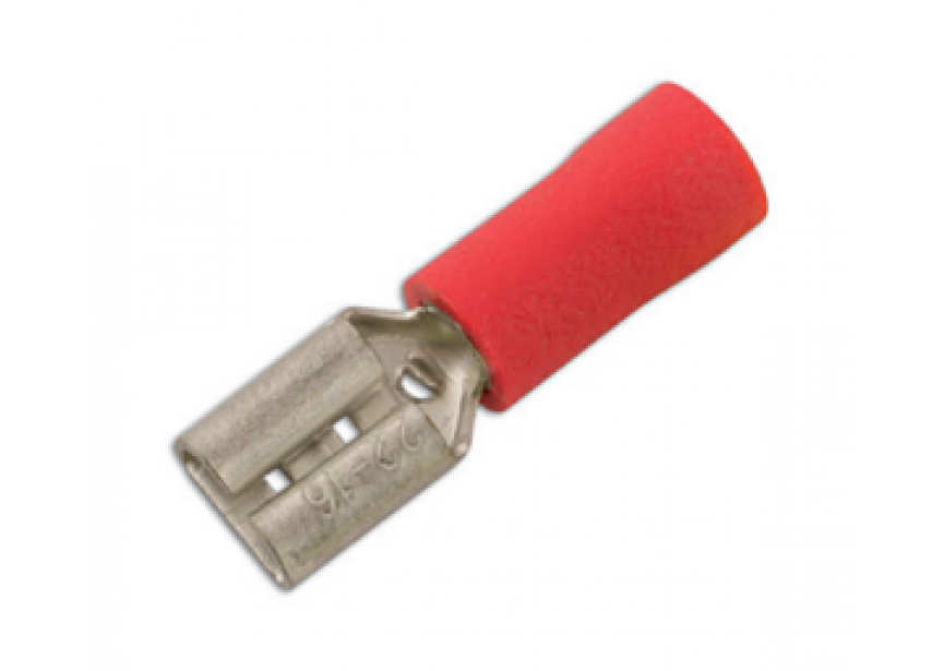 Kabelschoen huls 6.3mm rood /100st (0.5-1.5mm²) Connect 30132