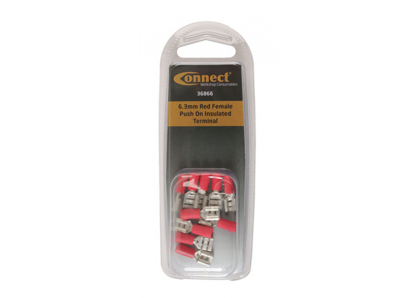 Kabelschoen huls 6.3mm rood /10st (0.5-1.5mm²) Connect 36866