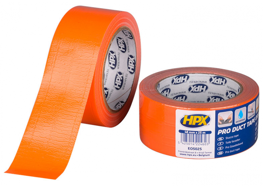 Duct tape Stucco 48mmx25m oranje HPX stukadoorstape
