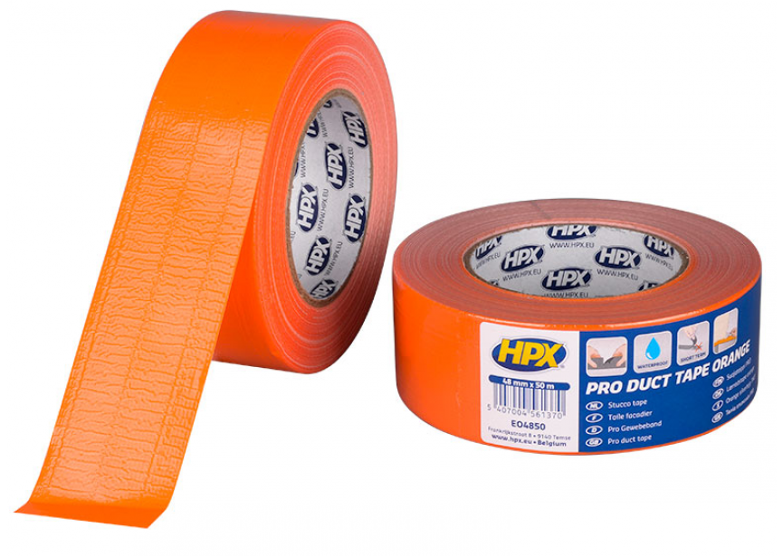 Duct tape Stucco 48mmx50m oranje HPX stukadoorstape