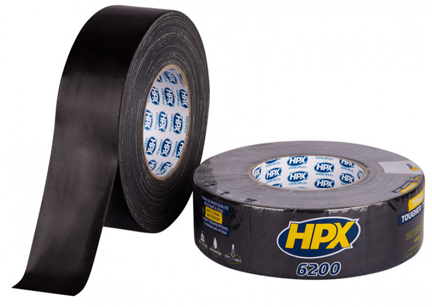 Duct tape HPX 6200 zwart 48mmx50m Repair tape