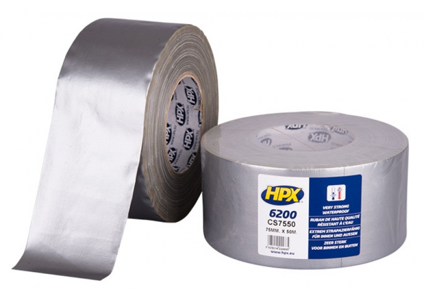 Duct tape HPX 6200 zilver 75mmx50m Repair tape