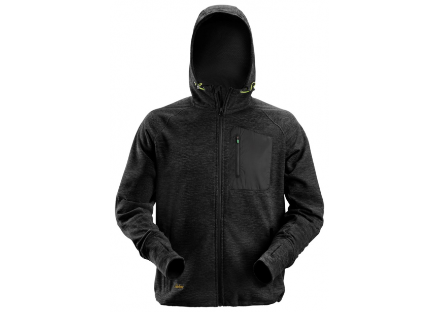 Vest FW fleece hoodie 8041-0404-007 XL zwart