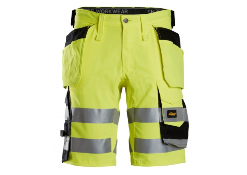 Short HighVis 6135-6604-046 geel/zwart stretch met holsterzakken