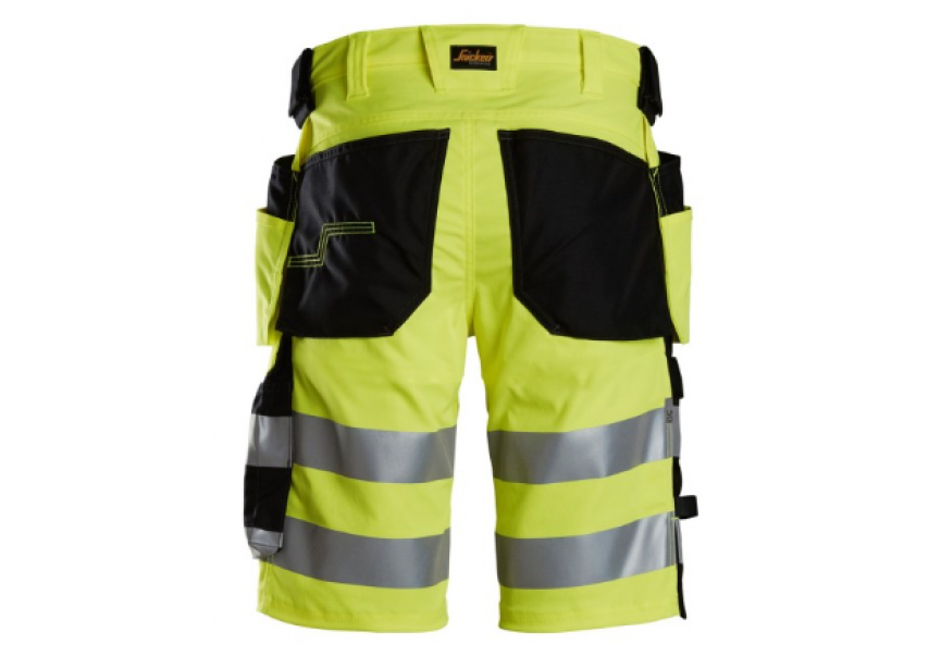 Short HighVis 6135-6604-046 geel/zwart stretch met holsterzakken