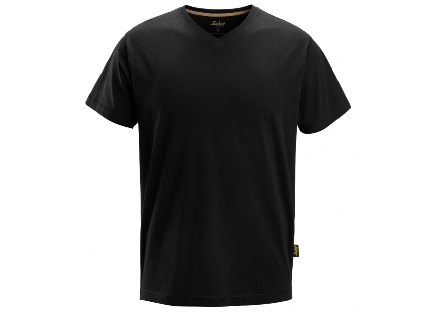 T-shirt V-hals 2512-0400-005 M zwart