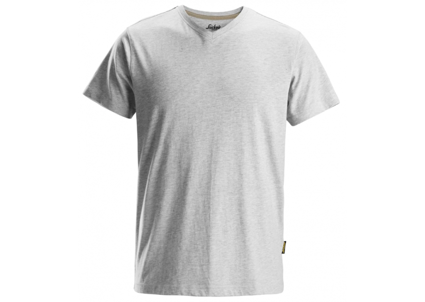 T-shirt V-hals 2512-2800-006 L grijs gemêleerd