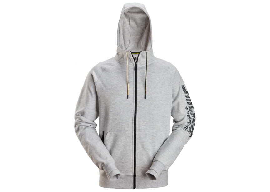 Sweater Hoodie logo 2895-2800-004 S grijs gemêleerd met volledige rits