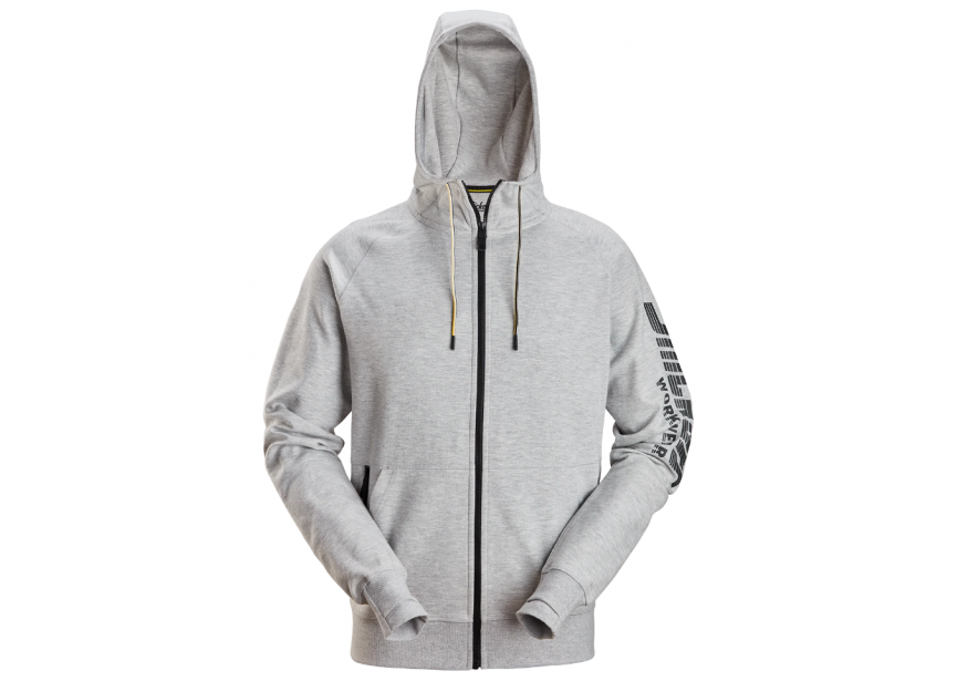 Sweater Hoodie logo 2895-2800-006 L grijs gemêleerd met volledige rits