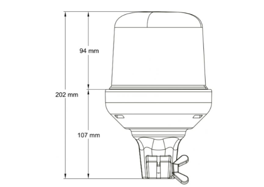 Zwaailamp LED 12/24v oranje buisbevest. (515F-DV-OR)