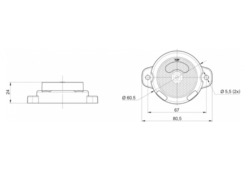 Markeerlicht LED wit Ø60.5 12/24v (AE-01-191C)