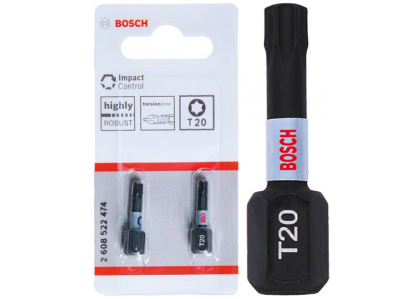 Bit impact T20 x 25mm /2st Bosch (2.608.522.474)