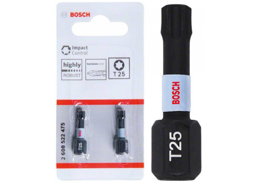 Bit impact T25 x 25mm /2st Bosch (2.608.522.475)